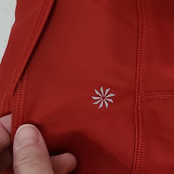 Athleta women's Rust Colored Capri leggings with Sheer Patches size XL - Picture 5 of 11